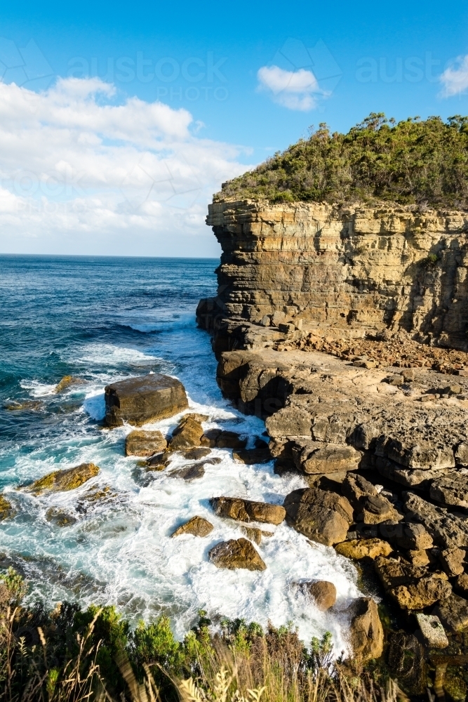 dramatic cliffs, Tasman Peninsular - Australian Stock Image
