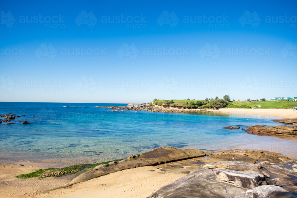 dramatic coastal landscape of Little Bay beach - Australian Stock Image