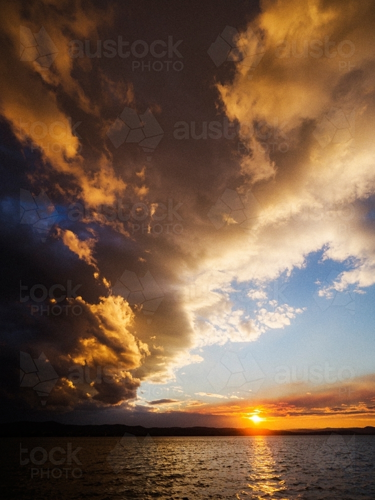 Dramatic Sunset over Long Jetty - Australian Stock Image