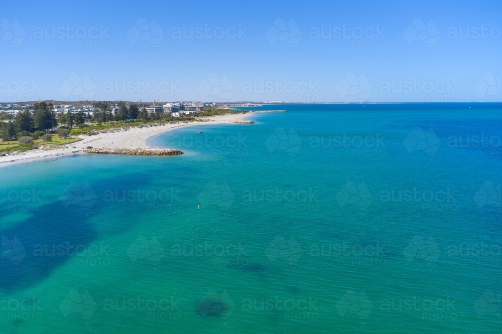Drone view across the water towards South Beach, near Fremantle, Western Australia : Austockphoto Drone view across the water towards South Beach, near Fremantle, Western Australia - Australian Stock Image