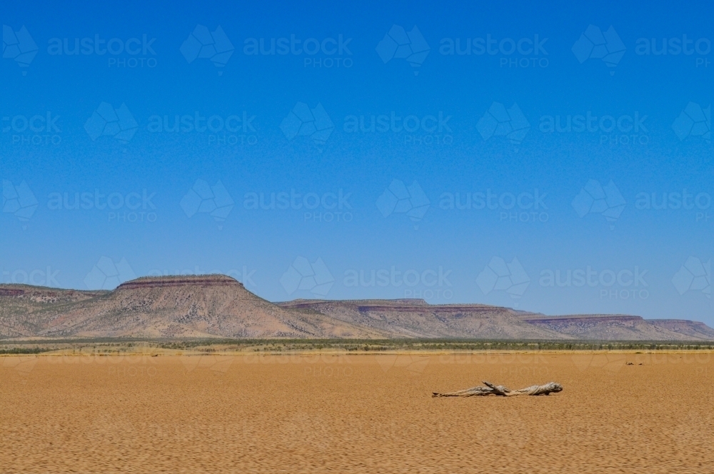 dry lake bed in outback Western Australia - Australian Stock Image