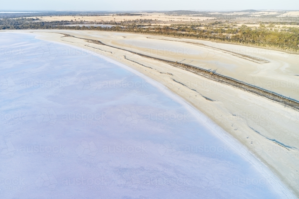 Dry salt lake in summer, taken at Lake Flagstaff near Woodanilling, Western Australia. - Australian Stock Image