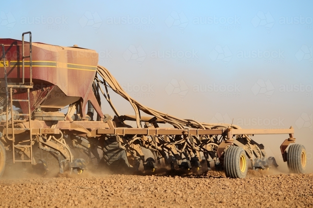 Dry sowing a winter crop - Australian Stock Image