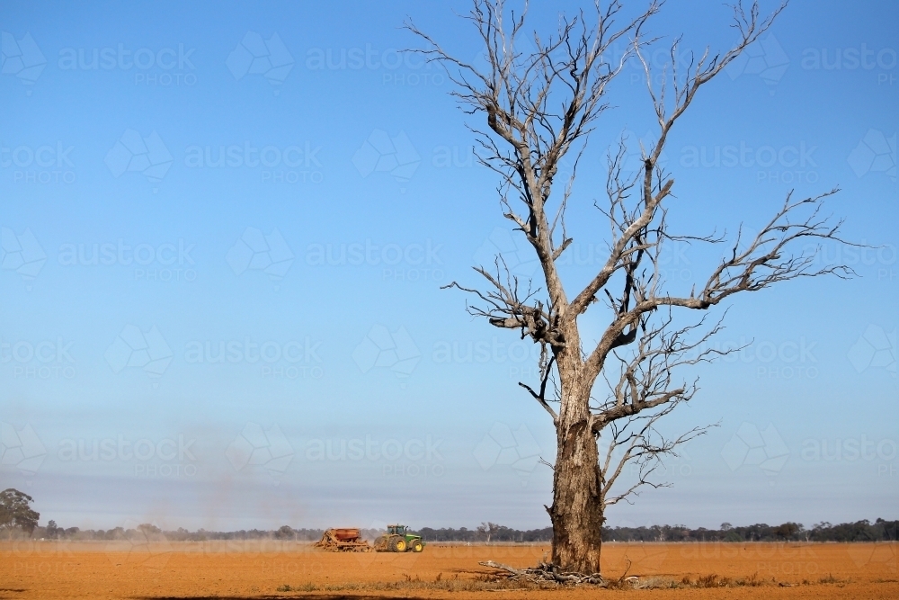 Dry sowing a winter crop - Australian Stock Image