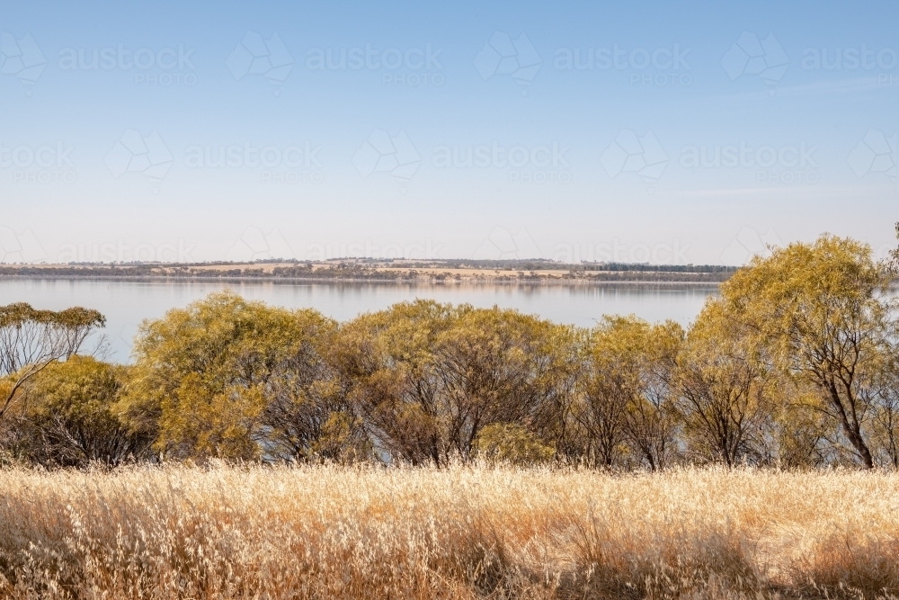 Dumbleyung Lake with water in Western Australia - Australian Stock Image