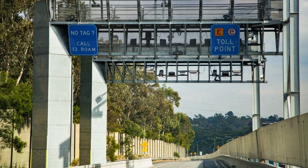 E-Toll tag point on motorway exit - Australian Stock Image