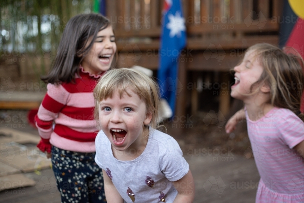 Early education, children laughing - Australian Stock Image