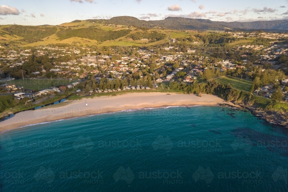 Early morning aerial view of south coast town of Kiama - Australian Stock Image