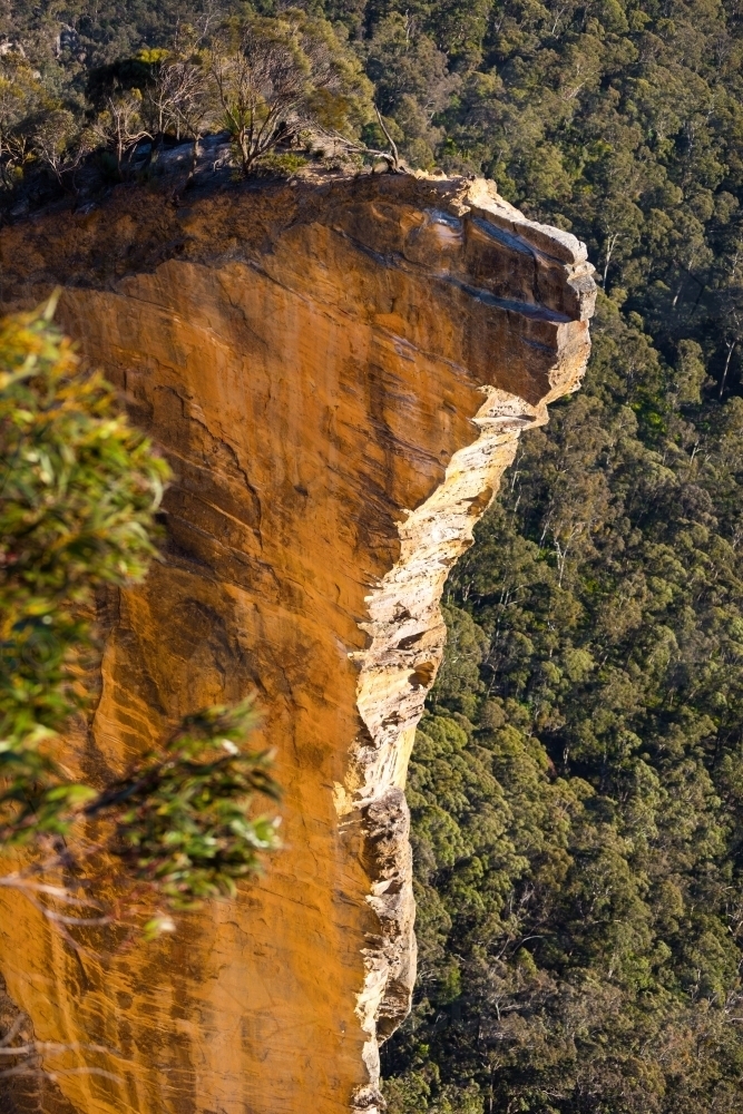 Early Morning at Hanging Rock in the Blue mountains National Park - Australian Stock Image