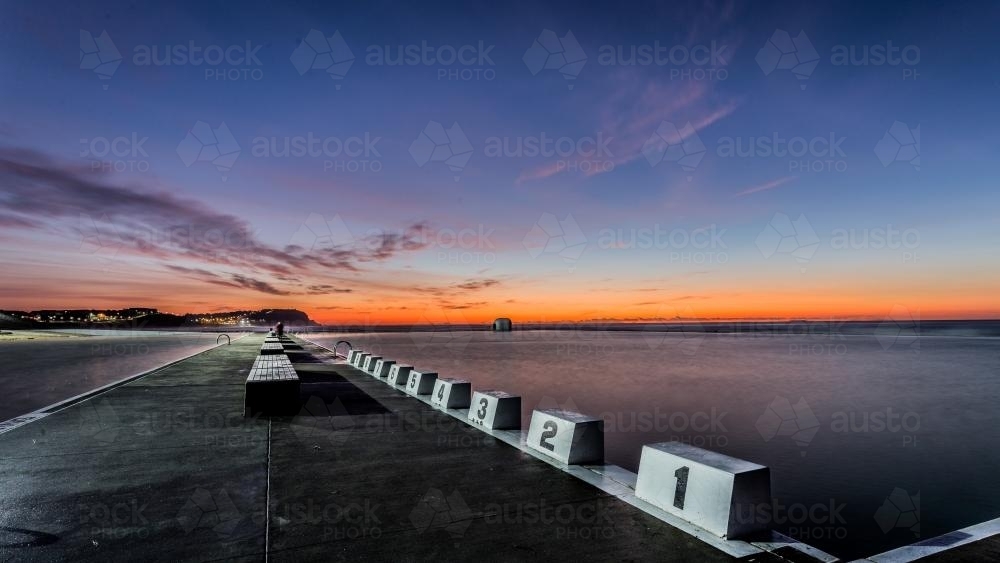 early morning at the ocean baths - Australian Stock Image