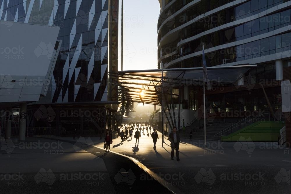 Early morning commuters in Melbourne - Australian Stock Image
