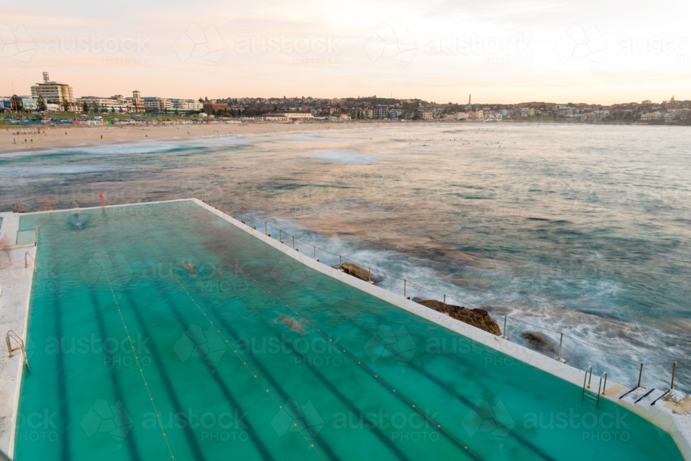 Early Morning Over Ocean Pools Bondi Beach Sydney - Australian Stock Image