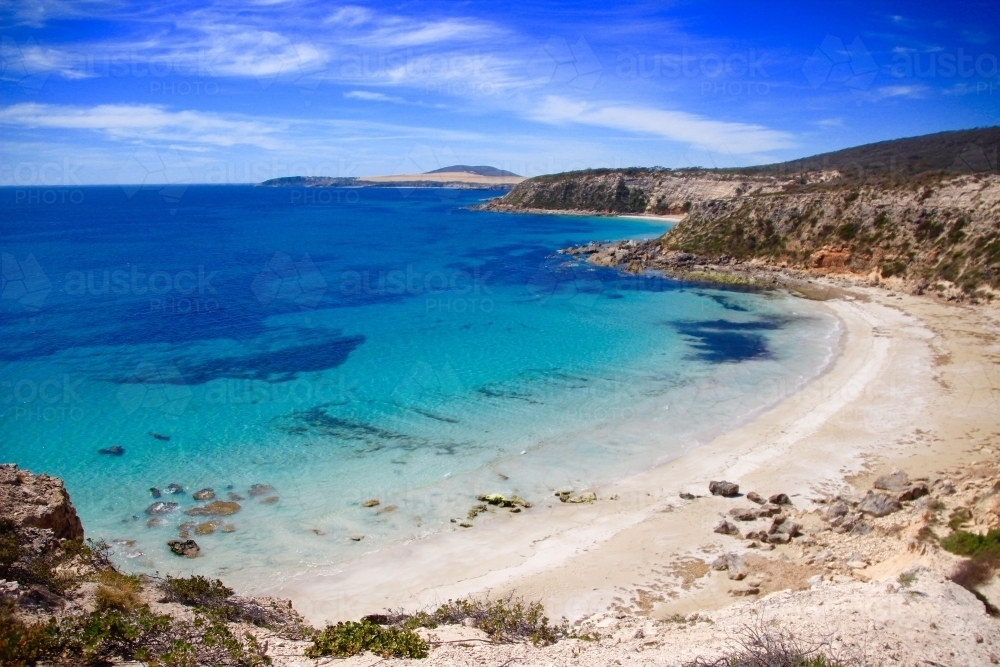 Empty beach elevated view - Australian Stock Image
