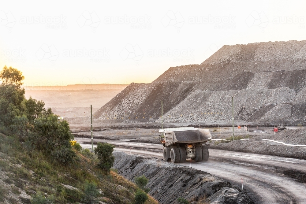 Empty Dumping Image of Empty dump truck in open cut coal mine in Hunter Valley ...