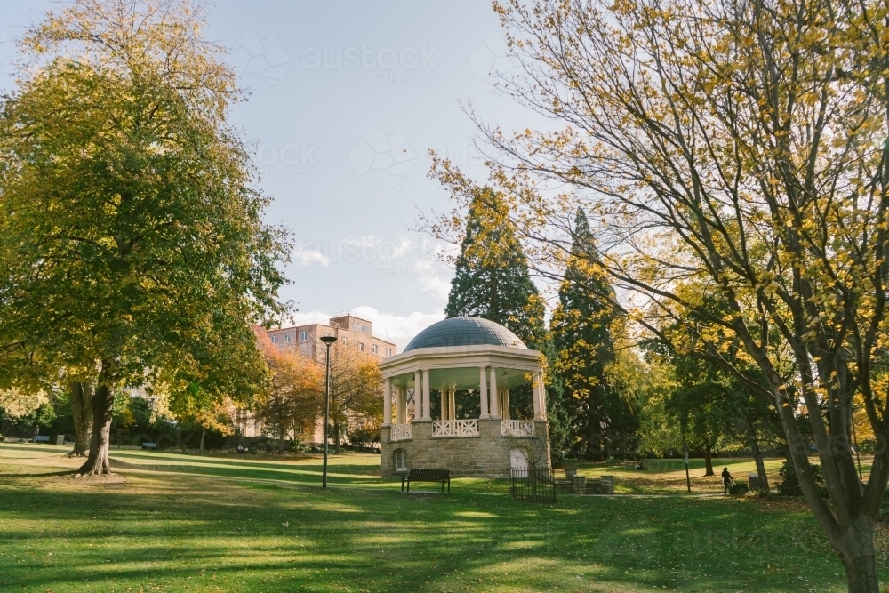 Empty gazebo in urban park - Australian Stock Image