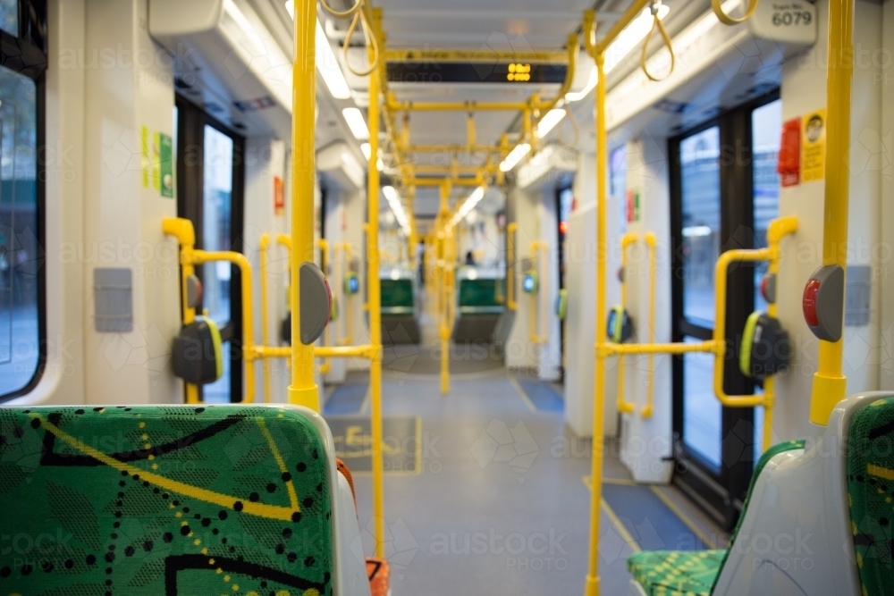 Empty Melbourne Tram - Australian Stock Image