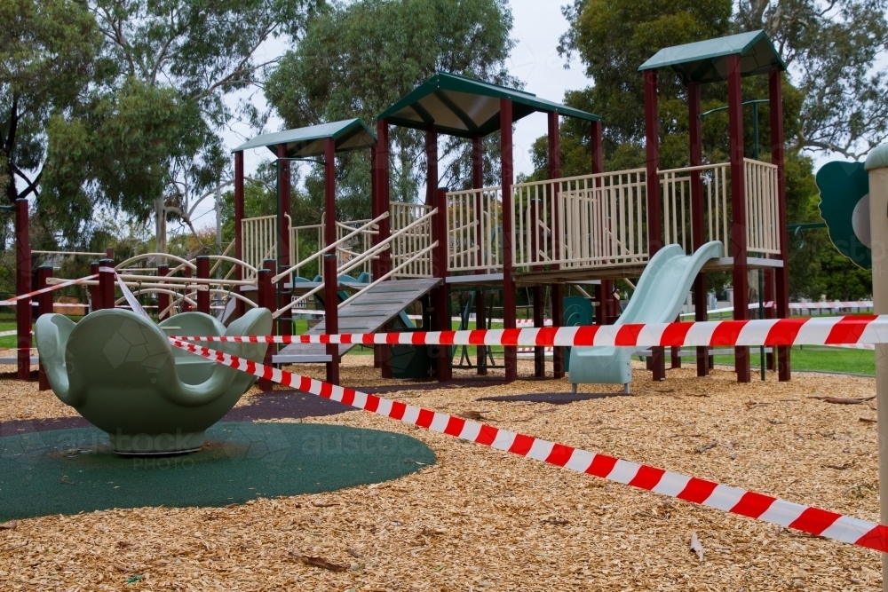 Empty Playgrounds Due to Coronavirus - Australian Stock Image