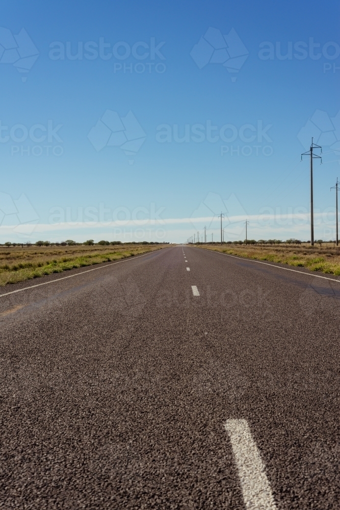 empty road in outback Queensland - Australian Stock Image