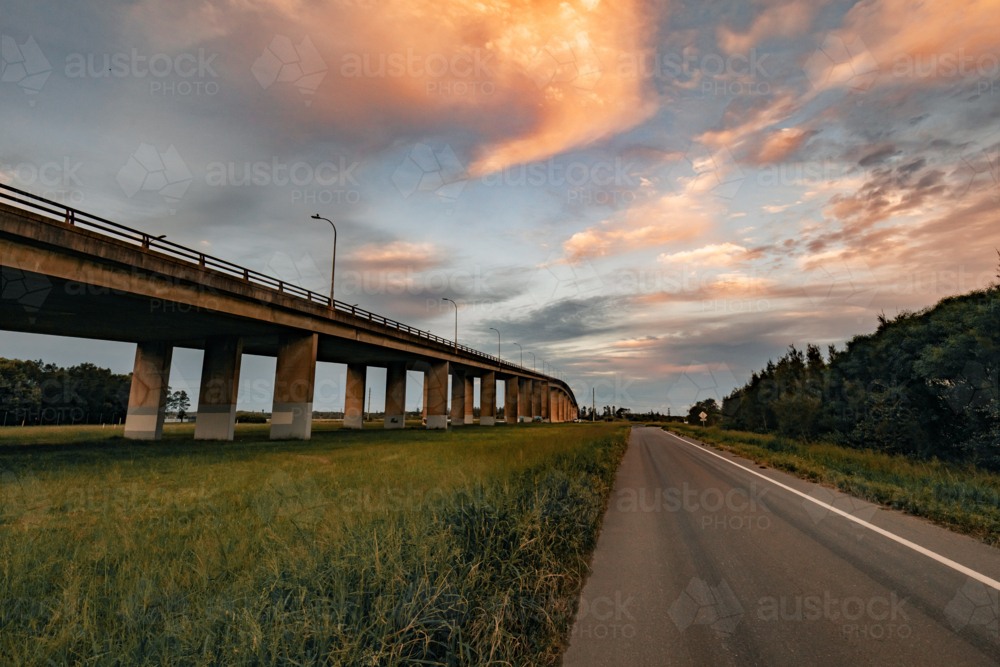 Empty service along western end of Stockton Bridge in Newcastle - Australian Stock Image