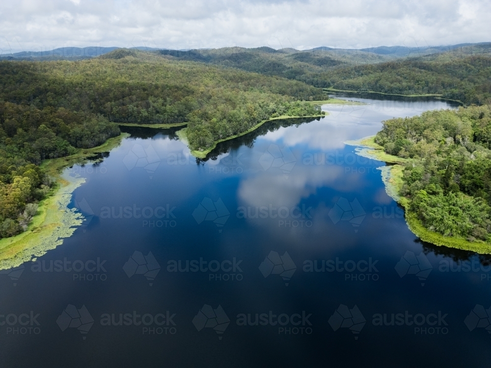 Image of Enoggera Reservoir looking up the supply catchment into D ...