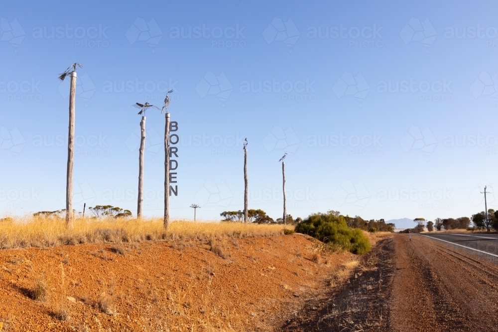 Entrance statement at Borden in the Great Southern Region of WA - Australian Stock Image