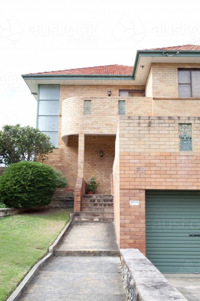 Entrance to brick house - Australian Stock Image
