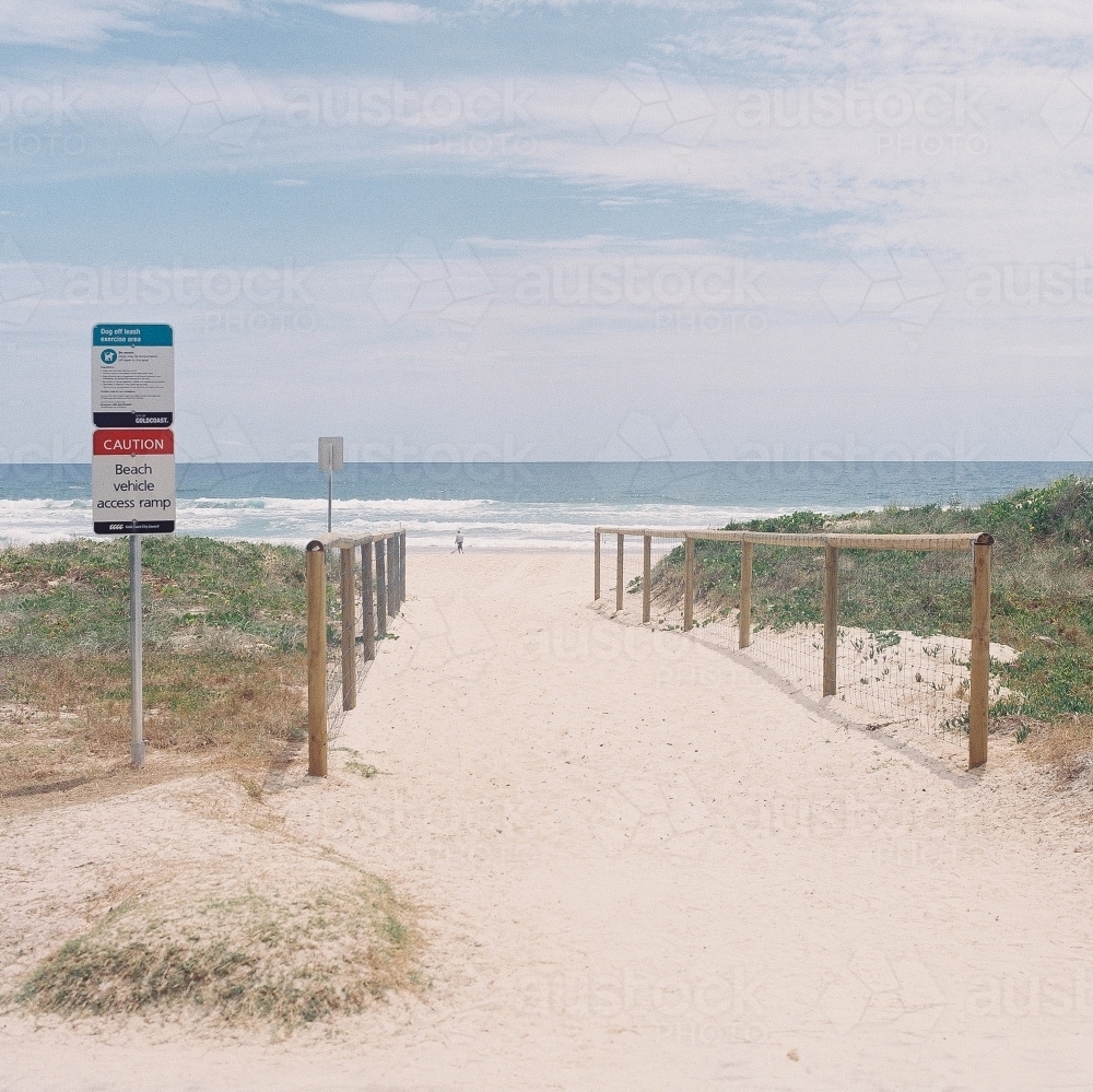 Entry to Gold Coast Beach - Australian Stock Image