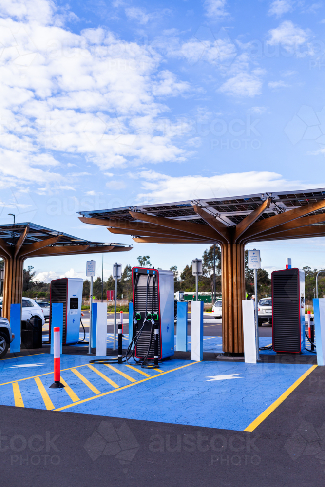 Image of Environmentally friendly electric vehicle charging stations ...