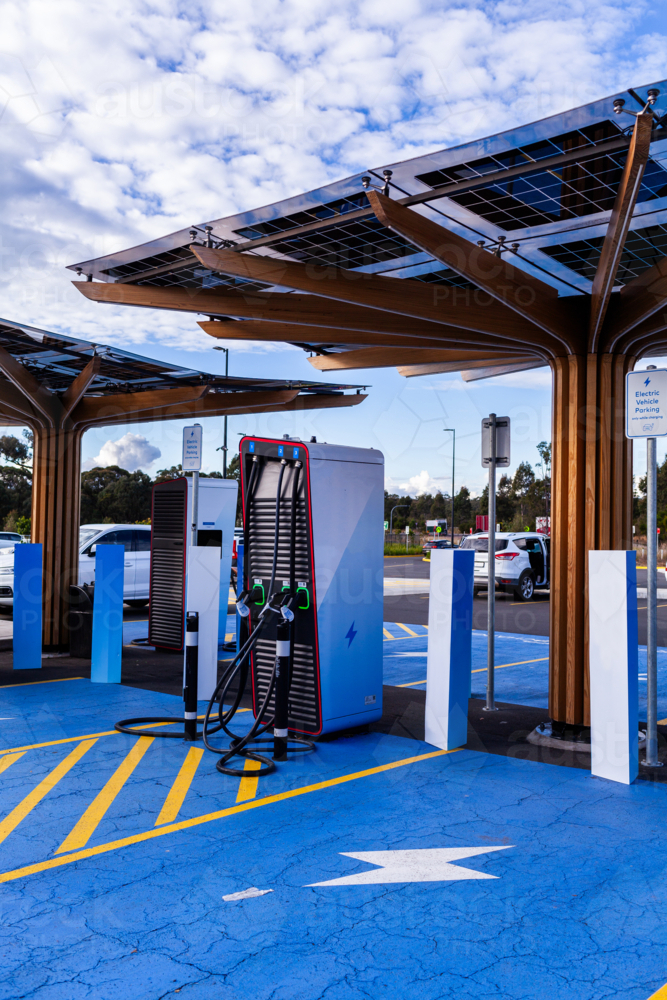 Image of Environmentally friendly electric vehicle charging stations ...