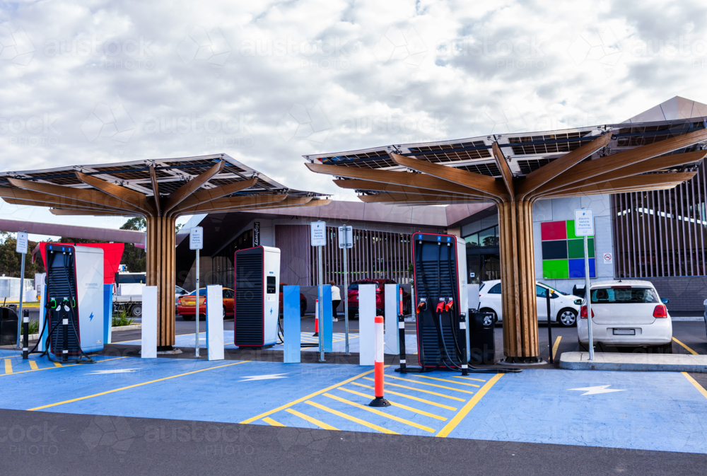 Image of Environmentally friendly electric vehicle charging stations ...