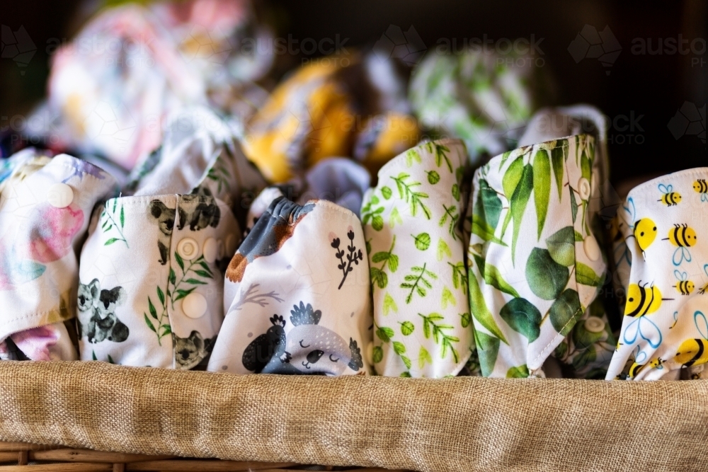 Image of environmentally friendly modern cloth nappy stash of pocket