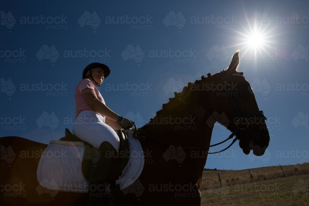 Equestrian Silhouette - Australian Stock Image