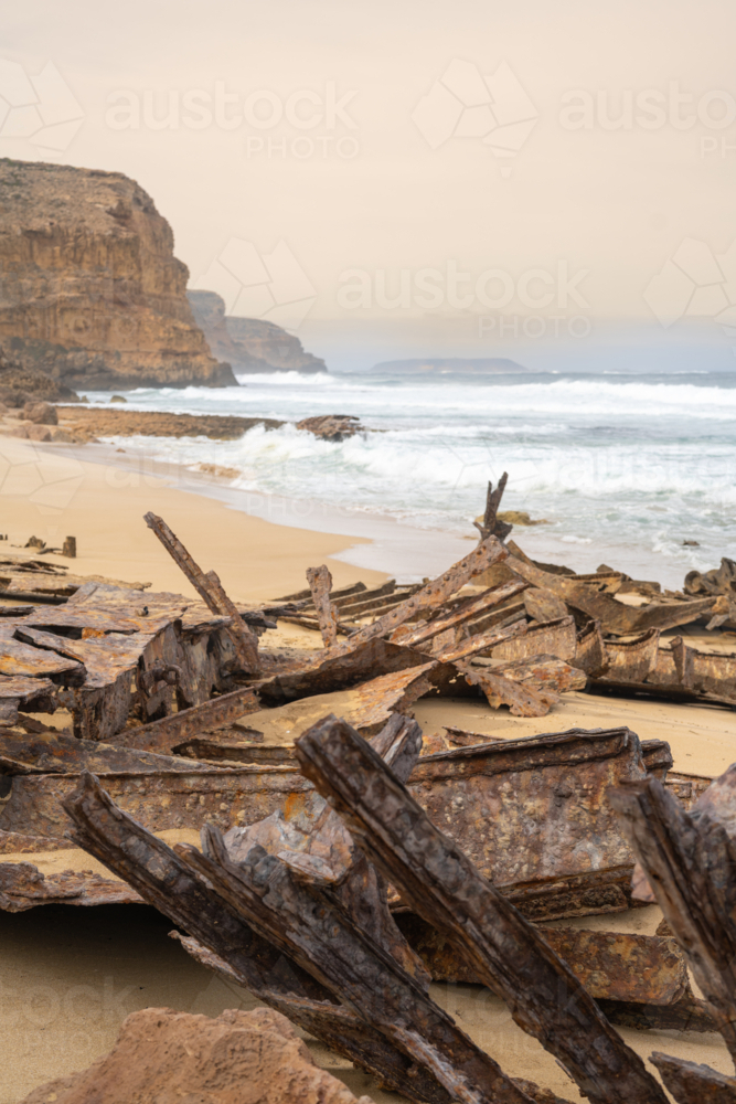 Ethel Beach wreck - Australian Stock Image