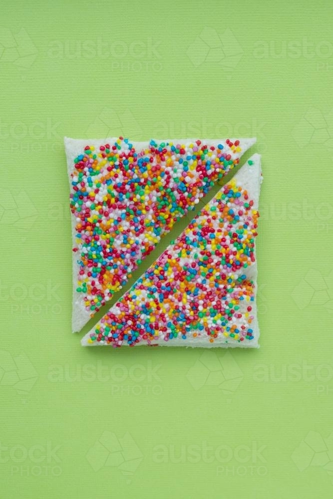 fairy bread on a green background - Australian Stock Image