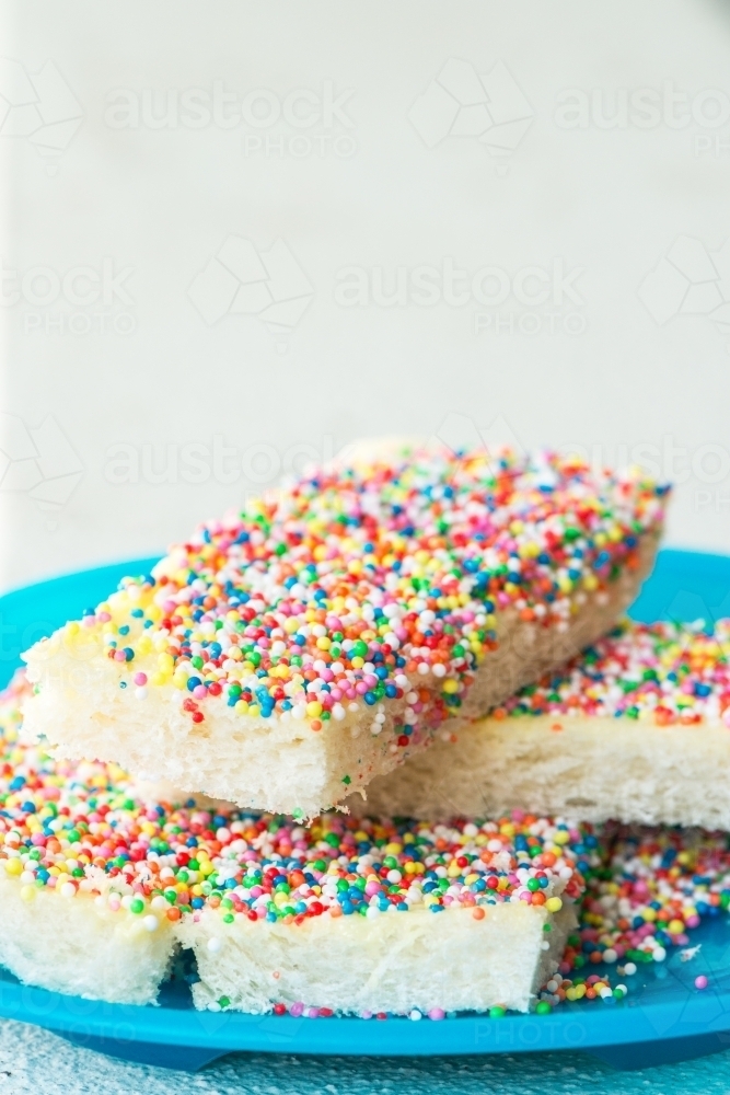 Fairy bread on a plate - Australian Stock Image