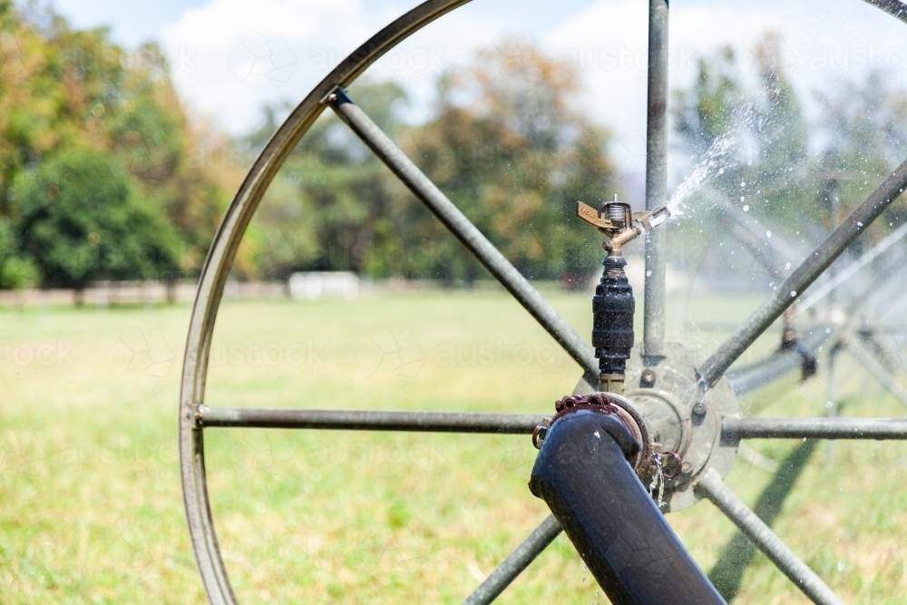 Farm irrigation sprinkler system - Australian Stock Image