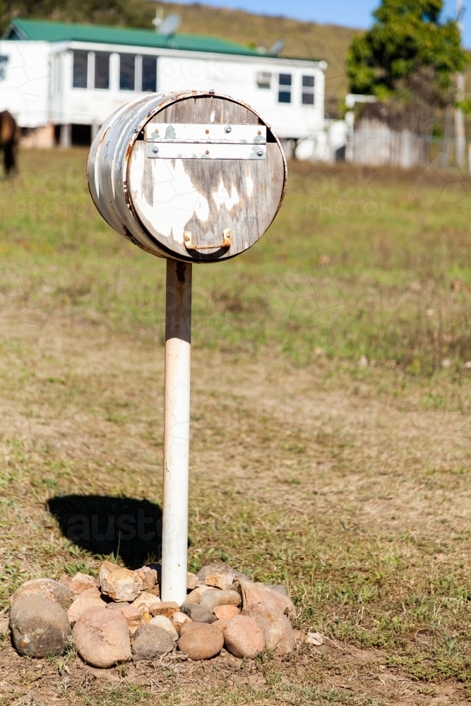 Farm Mailbox on rural property - Australian Stock Image