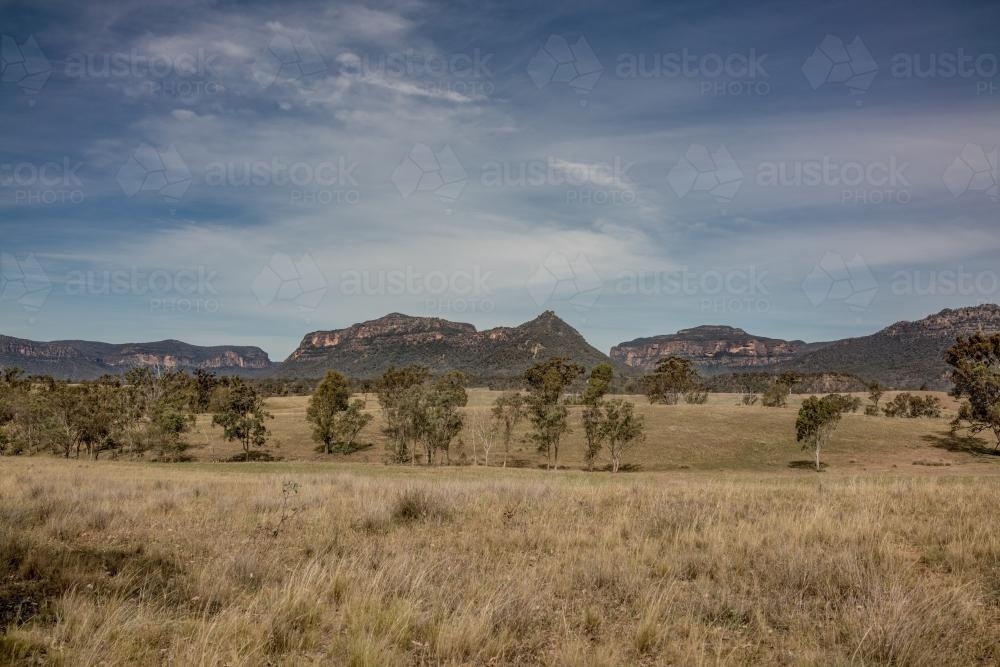 Farmland in Capertee on the edge of Wollemi National Park, NSW - Australian Stock Image
