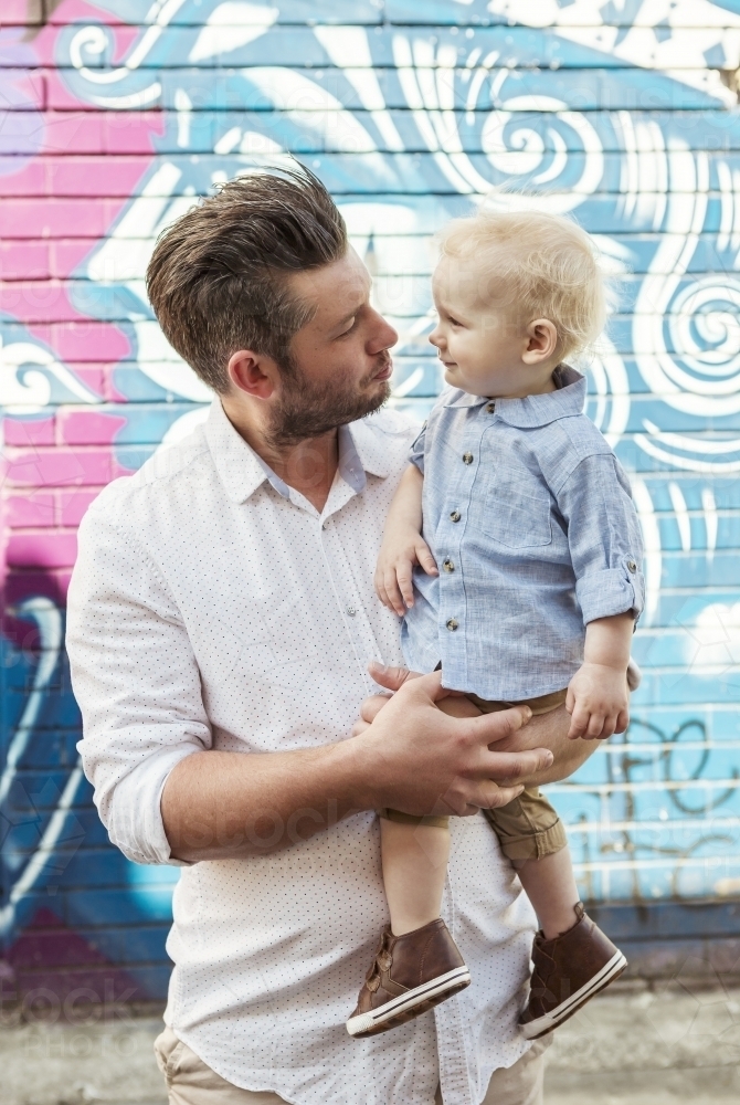 Father and son moment - Australian Stock Image