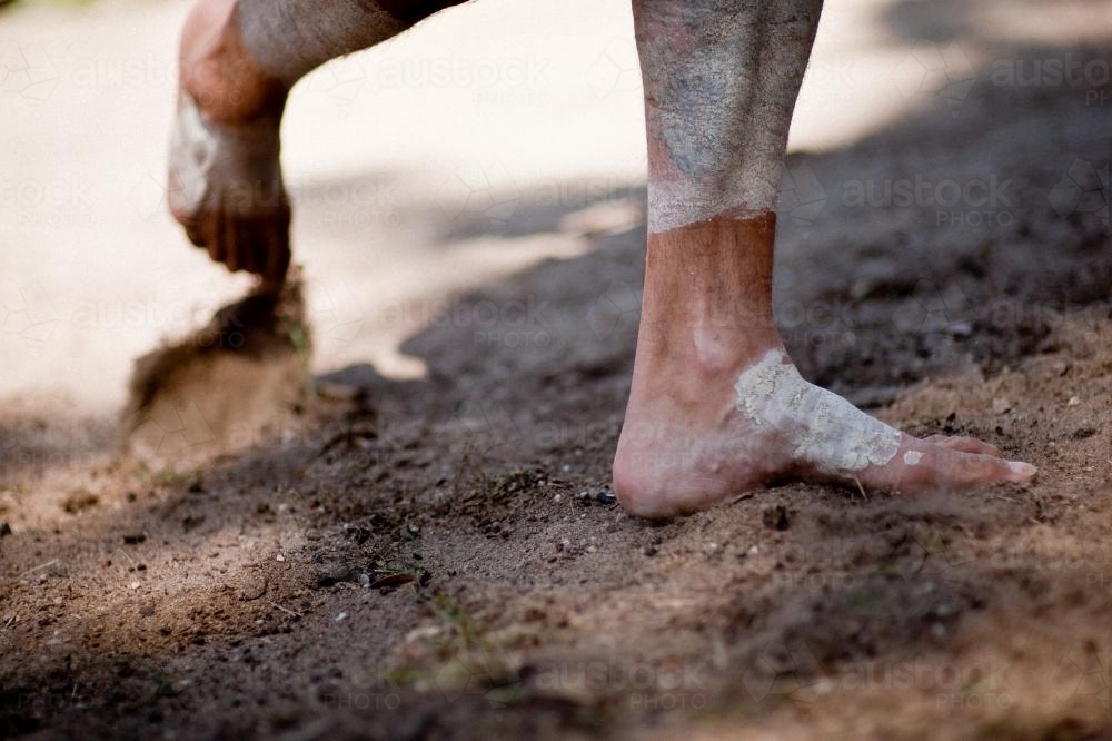 Feet of an Aboriginal Dancer During Performance - Australian Stock Image