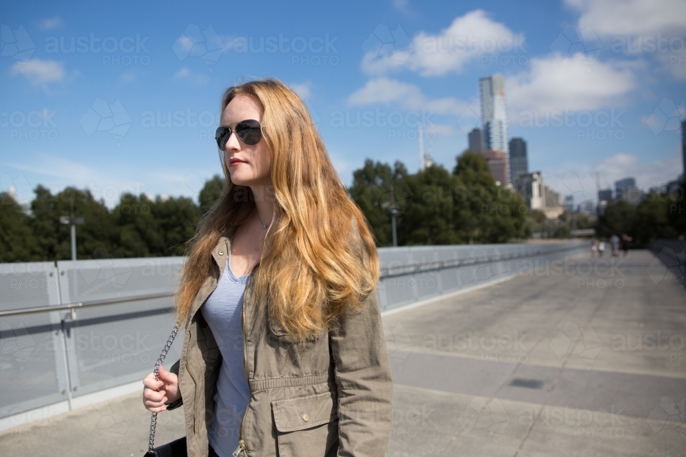 Female Tourist Exploring Melbourne - Australian Stock Image