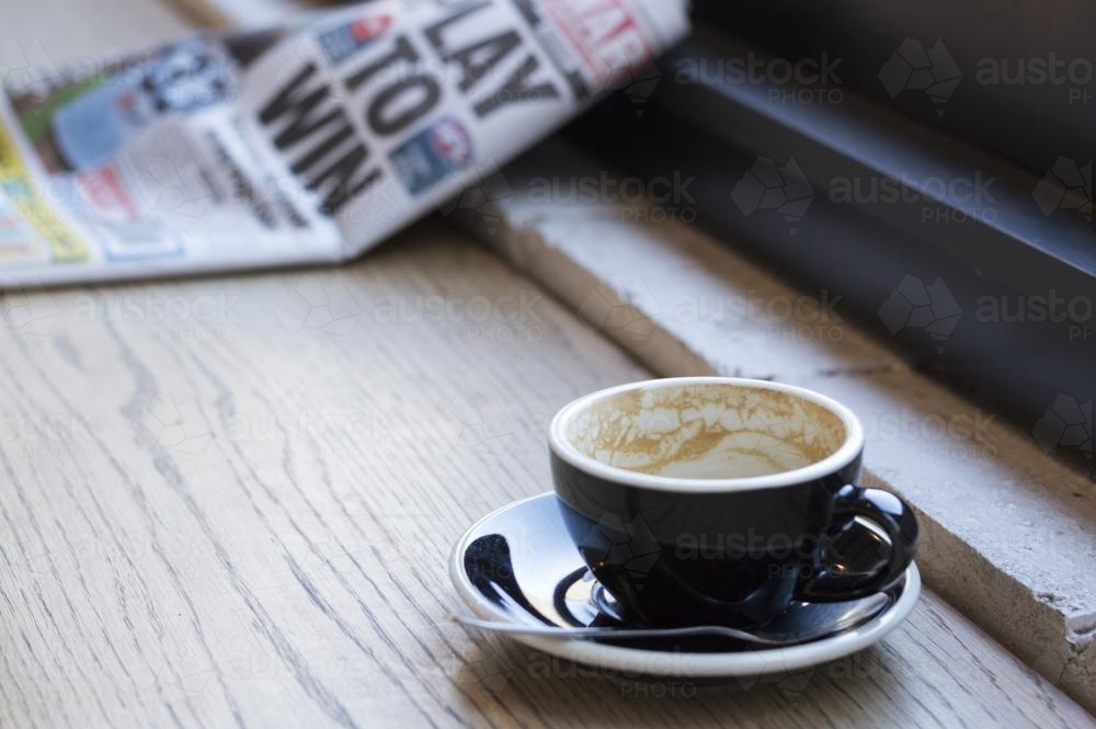 Finished Coffee in Cafe - Australian Stock Image