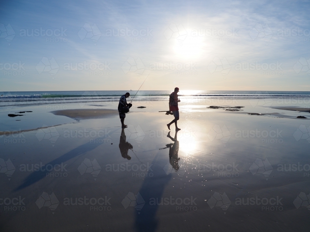 Fishermen on Cable Beach - Australian Stock Image