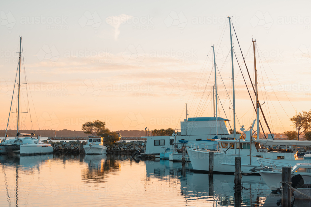 Fishing boats moored at the Clarence River Fisherman's Co-Operative - Australian Stock Image
