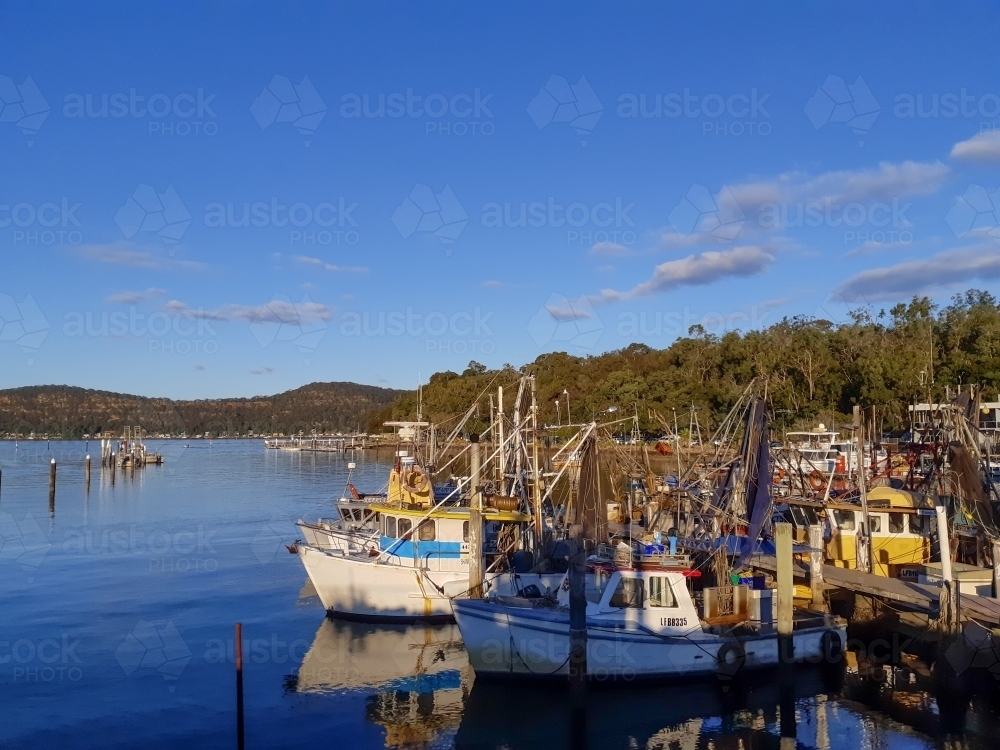 Fishing boats on a mid-winter Sunday - Australian Stock Image