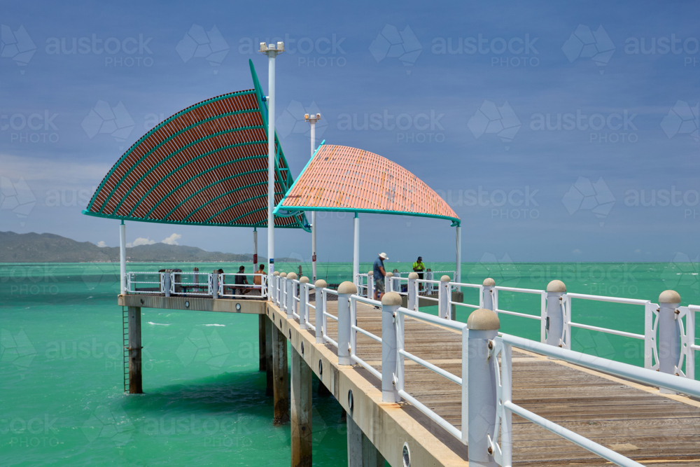 Fishing jetty on the Strand, Townsville. - Australian Stock Image