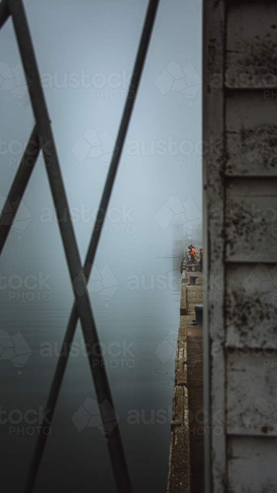 Fishing off a Pier - Australian Stock Image