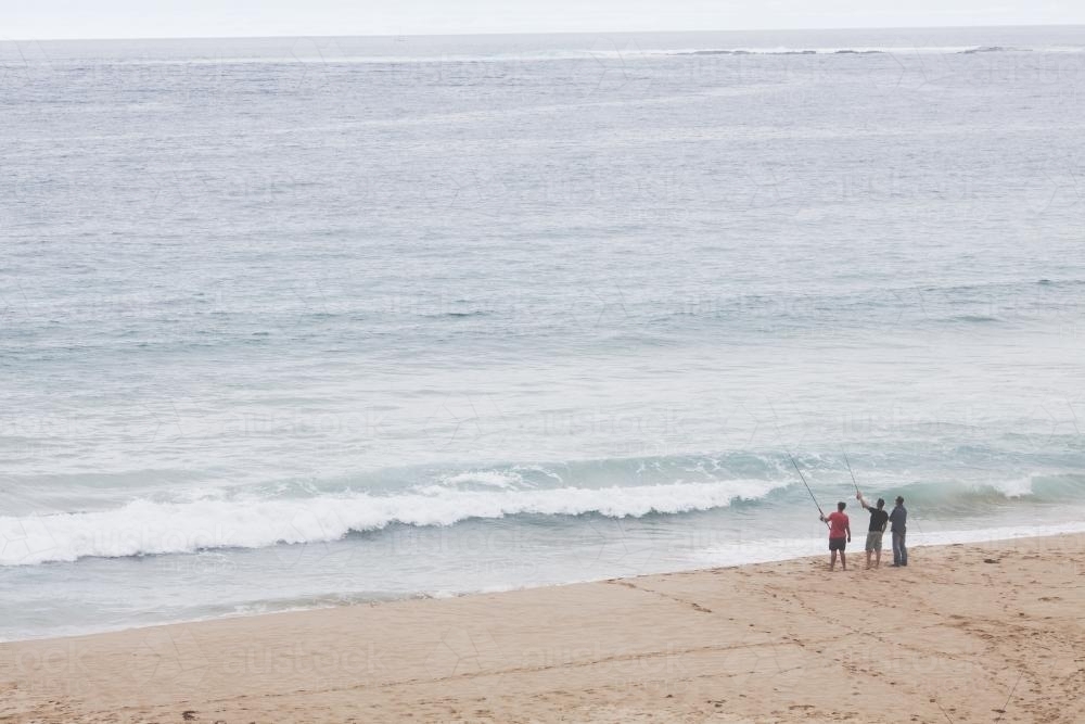 Fishing off the Great Ocean Road - Australian Stock Image