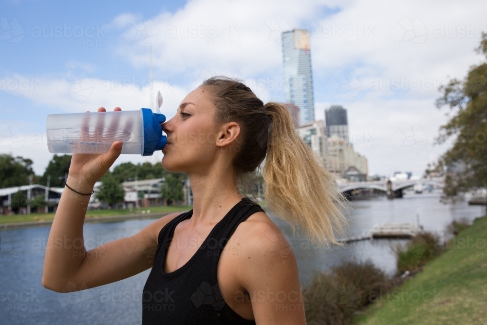 Fitness by the Yarra River - Australian Stock Image