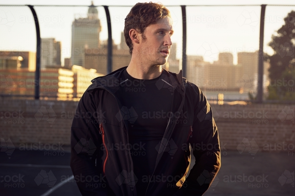 Fitness lifestyle man portrait - Australian Stock Image